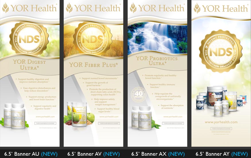 YOR Health 6.5 foot banners selection1