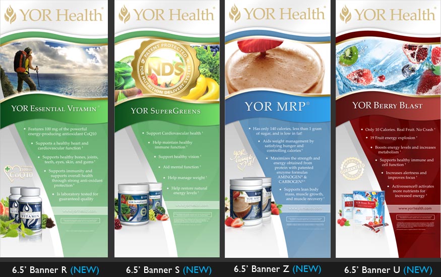 YOR Health 6.5 foot banners selection2
