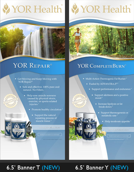 YOR Health 6.5 foot banners selection5